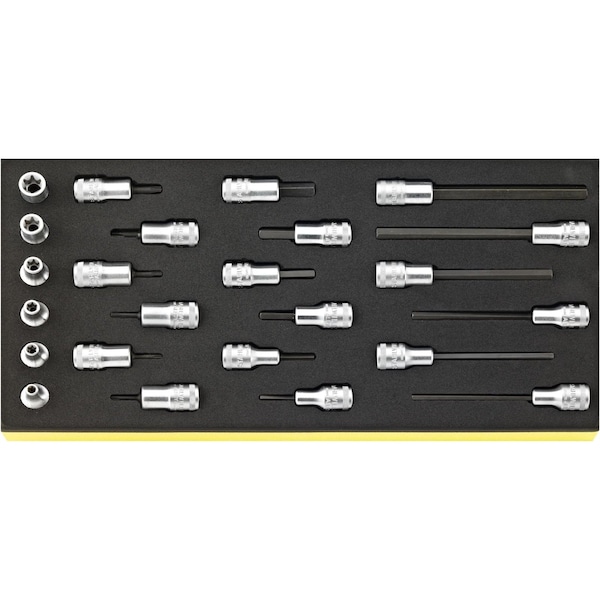 3/8 Inches Drive Socket and Ratchet Sets, External Torx, Hex, Torx, 24 pcs